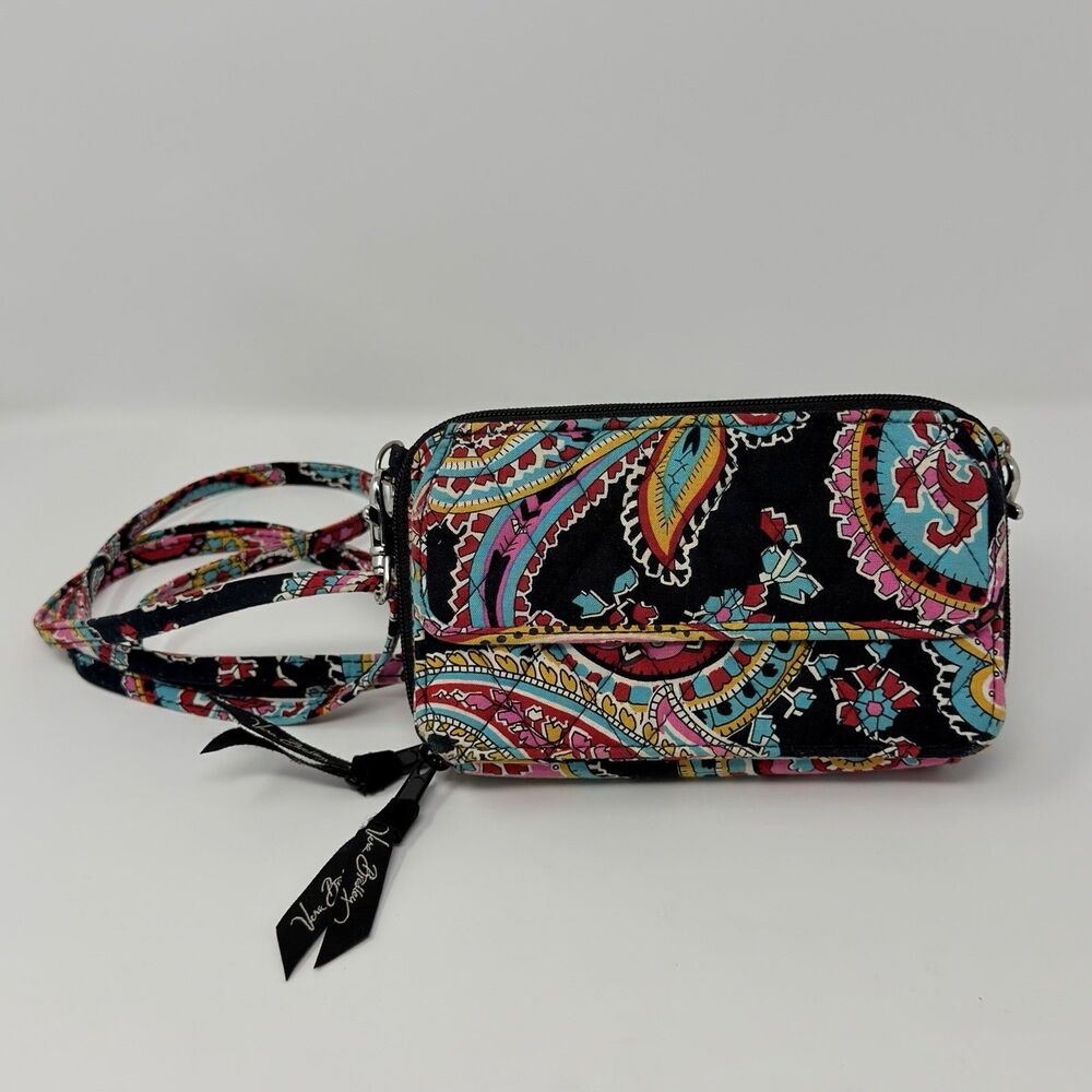 N.O.S VERA BRADLEY Parisian Paisley Wallet Retired Pattern Black Colorful